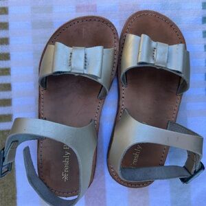Gold leather Bayview toddler sandals by Freshley Picked